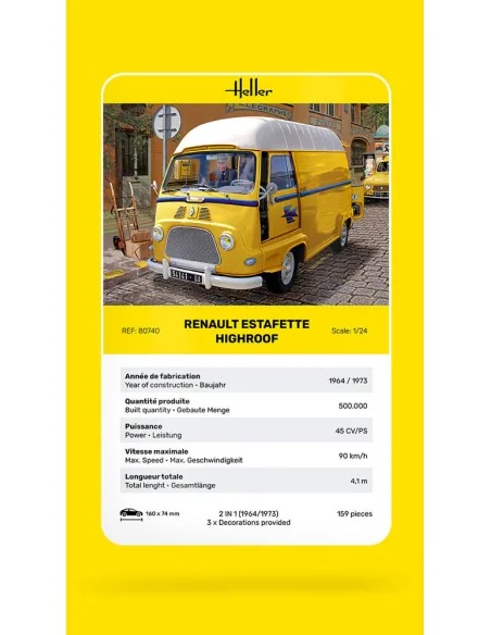 Renault Estafette Highroof, 1/24 - Heller 80740