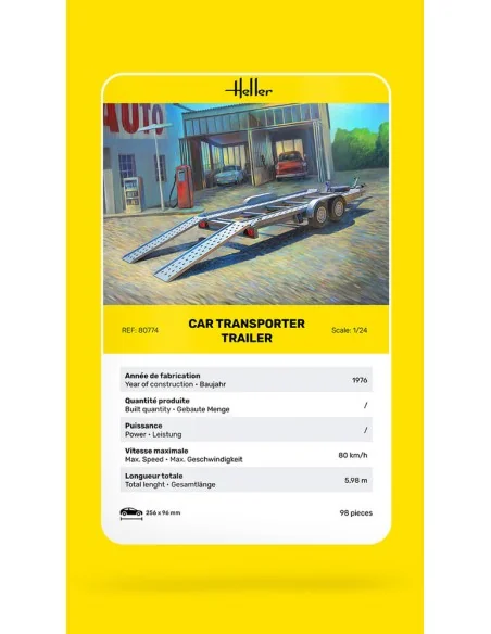 Car Transporter Trailer, 1/24 - Heller 80774