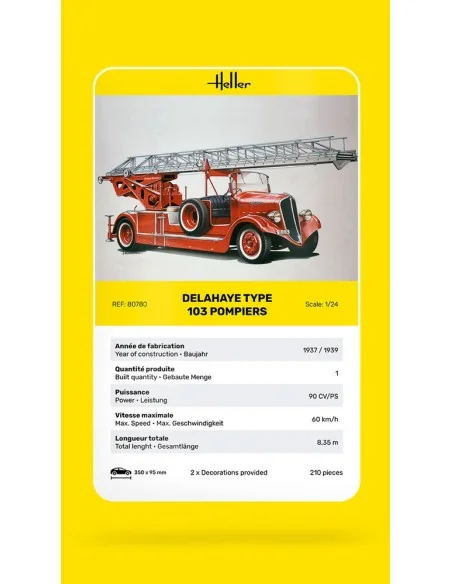 Delahaye Type 103 Pompiers, 1/24 - Heller 80780