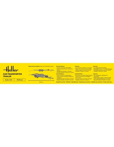Car Transporter Trailer, 1/24 - Heller 80774