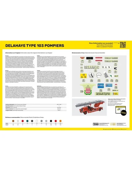 Delahaye Type 103 Pompiers, 1/24 - Heller 80780