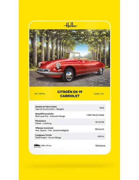Citroen DS 19 Cabriolet, 1/16 - Heller 80796