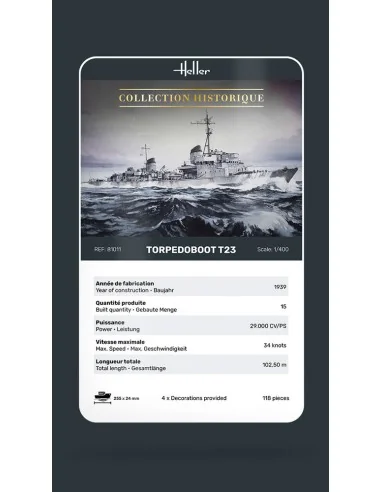 Torpedoboot T23, 1/400 - Heller 81011