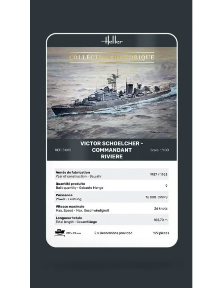 Victor Schoelcher - Commandant Riviere, 1/400 - Heller 81015