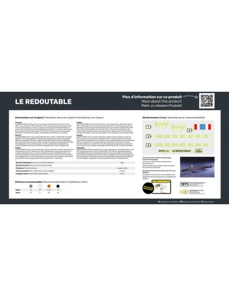 U-Boot S/M Redoutable, 1/400 - Heller 81075