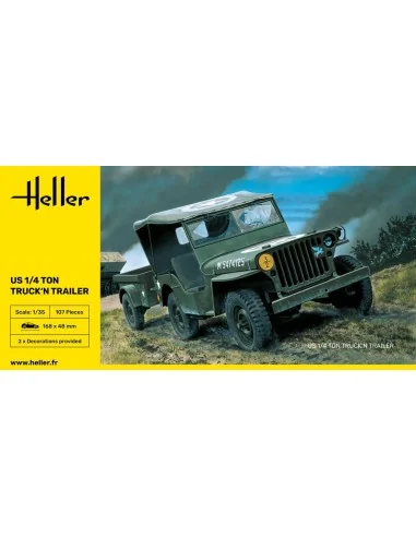 US 1/4 Ton Truck 'n Trailer, 1/35 - Heller 81105
