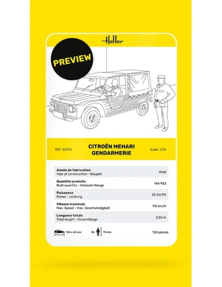 Citroen Mehari Gendarmerie, 1/24 - Heller 82702