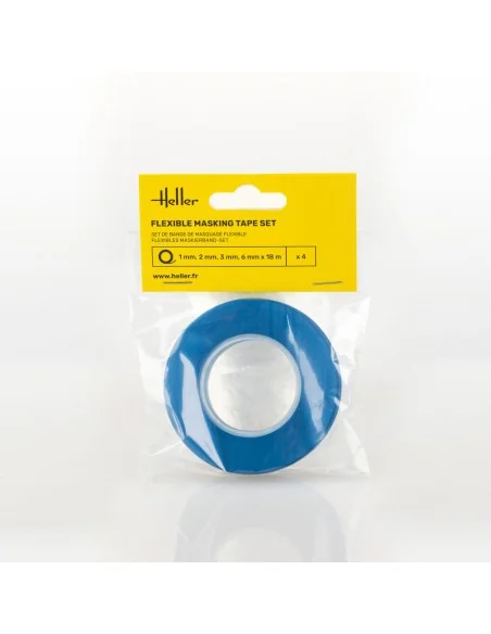 Flexible masking tape set (1, 2, 3, 6 mm x 18 m) - Heller 99014