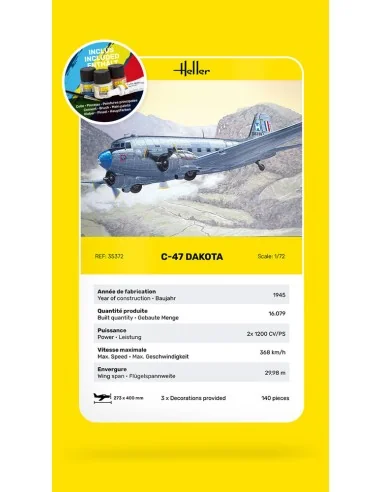 STARTER KIT C-47 Dakota, 1/72 - Heller 35372