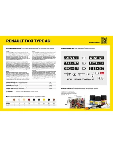 STARTER KIT Renault Taxi Type AG, 1/24 - Heller 35705