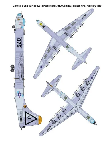 Convair B-36B Peacemaker (Early), 1/144 - Roden 347