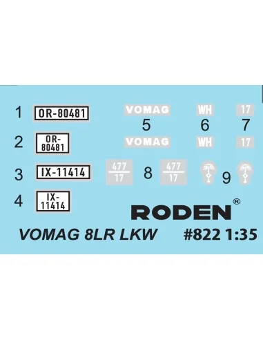 Vomag 8 LR LKW WWII German Heavy Truck, 1/35 - Roden 822