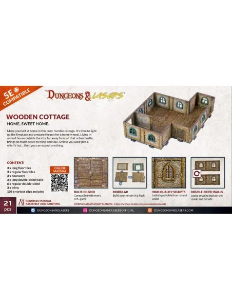 Dungeons & Lasers Expansion Set: WOODEN COTTAGE - Archon Studio DNL...