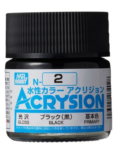 Mr Hobby -Gunze Acrysion (10 ml) Black - Mr Hobby - Gunze N-002
