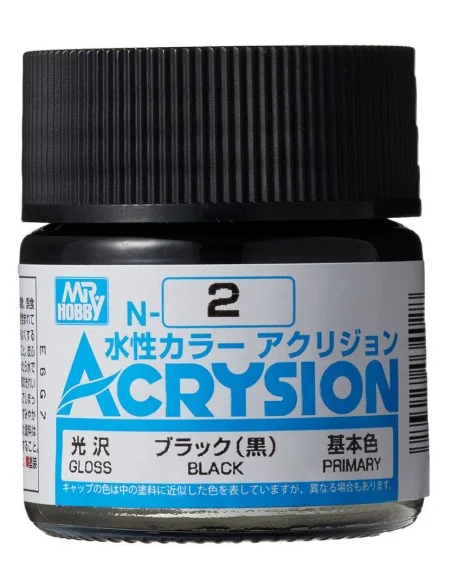 Mr Hobby -Gunze Acrysion (10 ml) Black - Mr Hobby - Gunze N-002