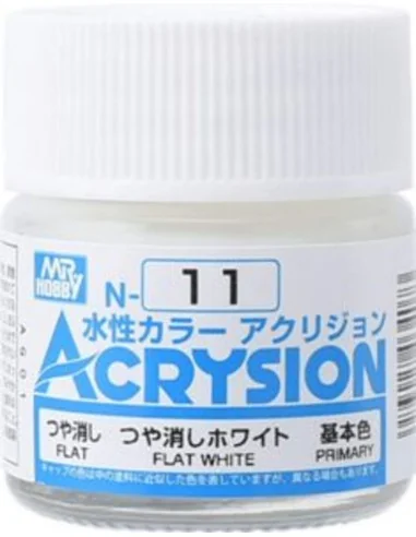 Mr Hobby -Gunze Acrysion (10 ml) Flat White - Mr Hobby - Gunze N-011