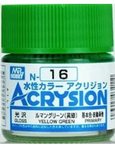 Mr Hobby -Gunze Acrysion (10 ml) Yellow Green - Mr Hobby - Gunze N-016
