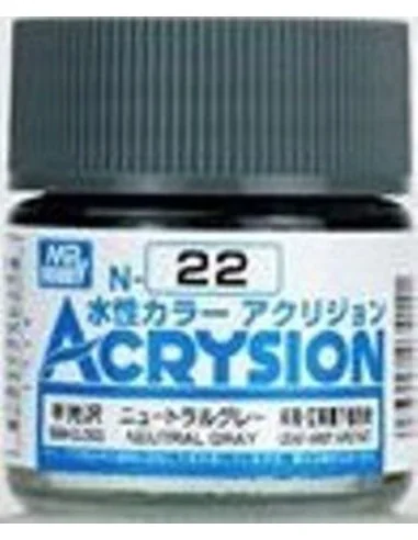 Mr Hobby -Gunze Acrysion (10 ml) Neutral Gray - Mr Hobby - Gunze N-022
