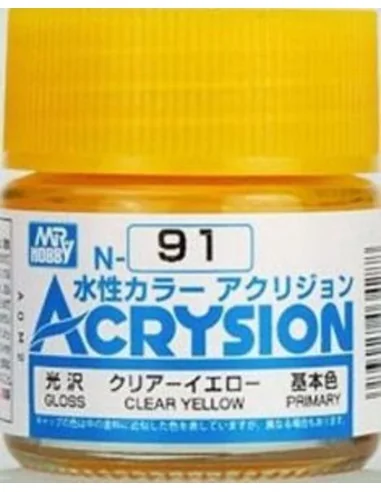 Mr Hobby -Gunze Acrysion (10 ml) Clear Yellow - Mr Hobby - Gunze N-091
