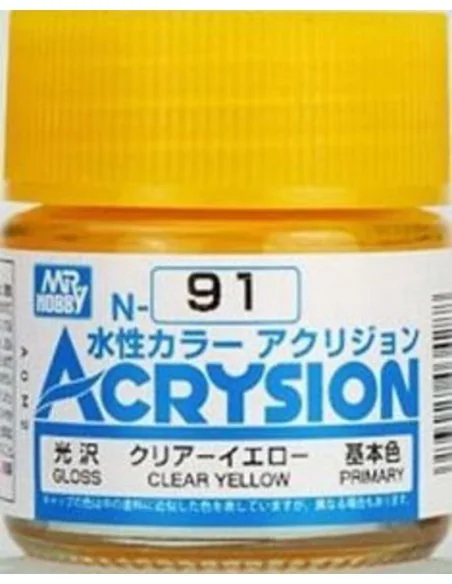 Mr Hobby -Gunze Acrysion (10 ml) Clear Yellow - Mr Hobby - Gunze N-091
