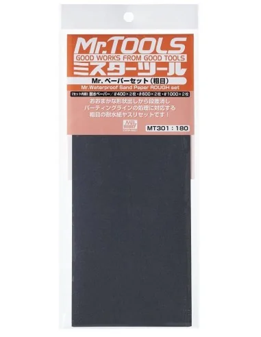Mr Hobby -Gunze Mr. Waterproof Sand Paper Set ROUGH 3x2Sheets - Mr ...