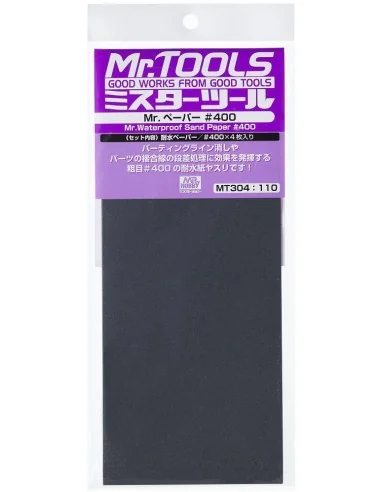 Mr Hobby -Gunze Mr. Waterproof Sand Paper 400 x 4 Sheets - Mr Hobby...