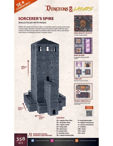 Dungeons & Lasers Starter Set: SORCERER'S SPIRE - Archon Studio DNL...