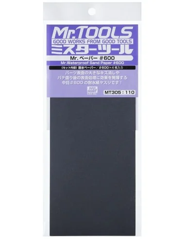 Mr Hobby -Gunze Mr. Waterproof Sand Paper 600 x 4 Sheets - Mr Hobby...