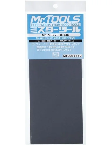 Mr Hobby -Gunze Mr. Waterproof Sand Paper 800 x 4 Sheets - Mr Hobby...
