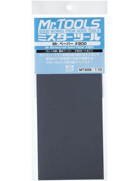 Mr Hobby -Gunze Mr. Waterproof Sand Paper 800 x 4 Sheets - Mr Hobby...