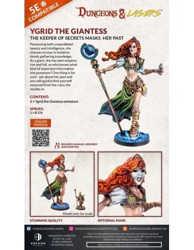 Dungeons & Lasers Miniatures: YGRID THE GIANTESS - Archon Studio DN...