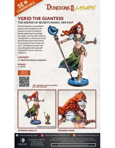 Dungeons & Lasers Miniatures: YGRID THE GIANTESS - Archon Studio DN...
