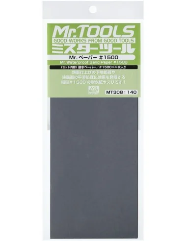 Mr Hobby -Gunze Mr. Waterproof Sand Paper 1500 x 4 Sheets - Mr Hobb...