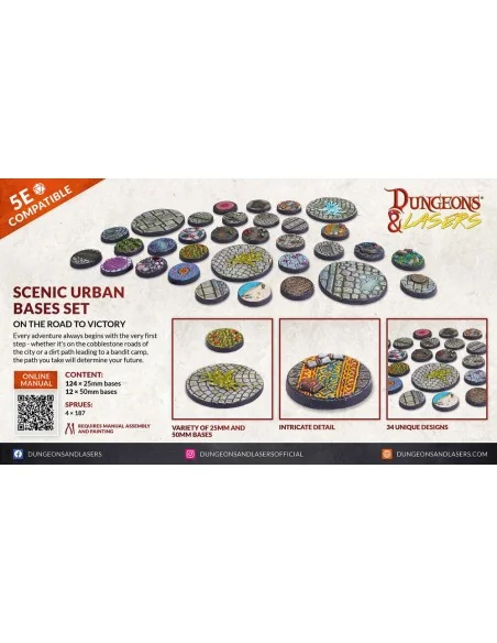 Dungeons & Lasers Miniatures: SCENIC URBAN BASES SET - Archon Studi...