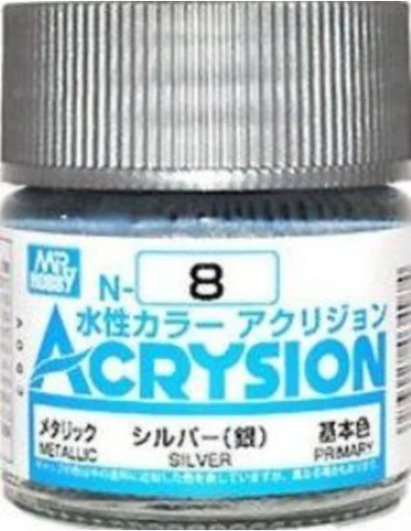 Mr Hobby -Gunze Acrysion (10 ml) Silver - Mr Hobby - Gunze N-008