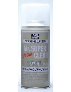 Mr Hobby -Gunze Mr. Super Clear UV Cut Flat Spray (170 ml) - Mr Hob...