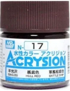 Mr Hobby -Gunze Acrysion (10 ml) Hull Red - Mr Hobby - Gunze N-017
