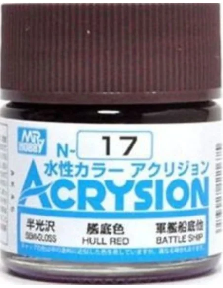 Mr Hobby -Gunze Acrysion (10 ml) Hull Red - Mr Hobby - Gunze N-017