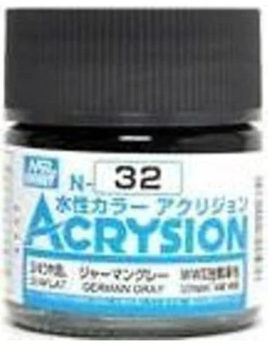 Mr Hobby -Gunze Acrysion (10 ml) German Gray - Mr Hobby - Gunze N-032