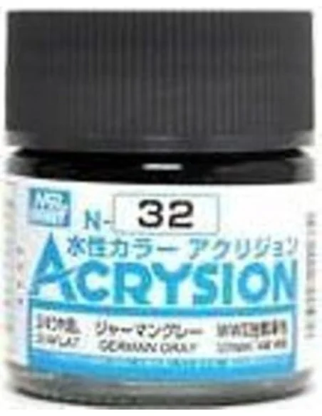 Mr Hobby -Gunze Acrysion (10 ml) German Gray - Mr Hobby - Gunze N-032