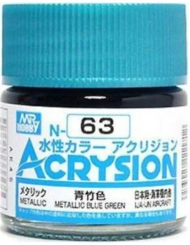 Mr Hobby -Gunze Acrysion (10 ml) Metallic Blue Green - Mr Hobby - G...