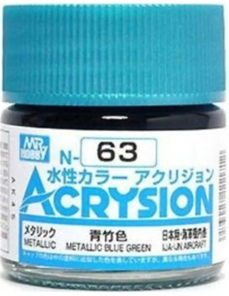 Mr Hobby -Gunze Acrysion (10 ml) Metallic Blue Green - Mr Hobby - G...