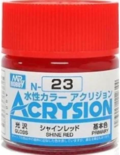 Mr Hobby -Gunze Acrysion (10 ml) Shine Red - Mr Hobby - Gunze N-023