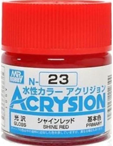 Mr Hobby -Gunze Acrysion (10 ml) Shine Red - Mr Hobby - Gunze N-023