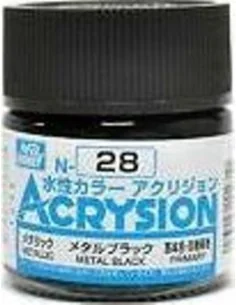 Mr Hobby -Gunze Acrysion (10 ml) Metal Black - Mr Hobby - Gunze N-028