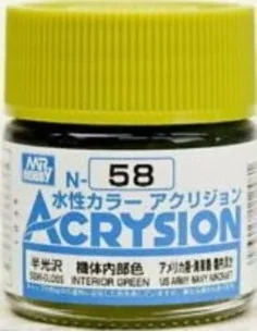 Mr Hobby -Gunze Acrysion (10 ml) Interior Green - Mr Hobby - Gunze ...