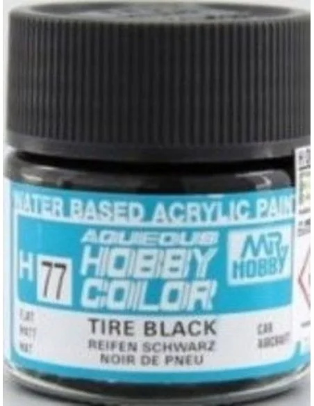 Mr Hobby -Gunze Acrysion (10 ml) Tire Black - Mr Hobby - Gunze N-077