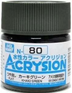 Mr Hobby -Gunze Acrysion (10 ml) Khaki Green - Mr Hobby - Gunze N-080