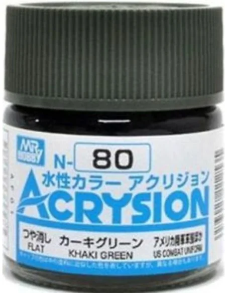 Mr Hobby -Gunze Acrysion (10 ml) Khaki Green - Mr Hobby - Gunze N-080