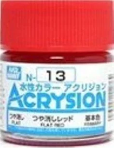 Mr Hobby -Gunze Acrysion (10 ml) Flat Red - Mr Hobby - Gunze N-013